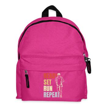 Ready Set Run Repeat - Kids' Backpack - fuchsia - Front