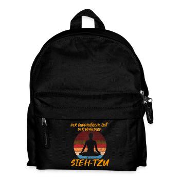 Gott der Ungeduld lustiger Spruch retro - Kinder Rucksack - Schwarz - Vorne