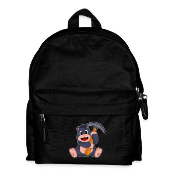 Maulwurf Bergarbeiter Spitzhacke Bergbau - Kinder Rucksack - Schwarz - Vorne