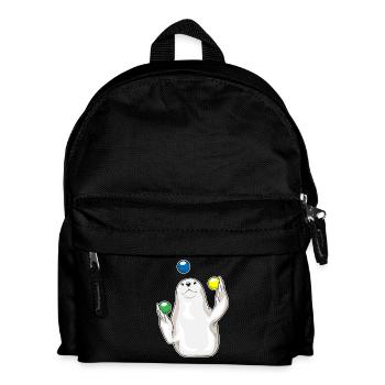 Seal juggler juggling - Kids' Backpack - black - Front
