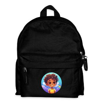 Fun-loving child character with rainbow - Kids' Backpack - black - Front