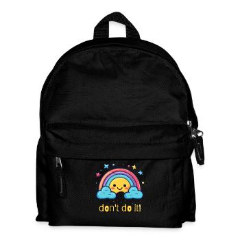 don't do it, happy rainbow - Kids' Backpack - black - Front