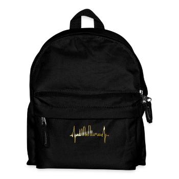 Boston Skyline Herzschlag USA Fan Herz Puls Liebe - Kinder Rucksack - Schwarz - Vorne