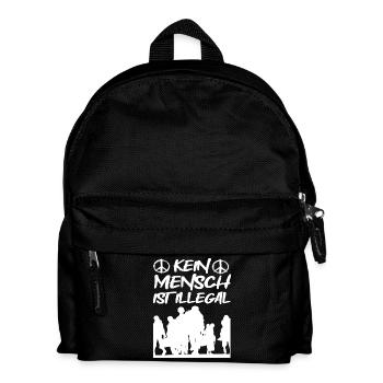 Kein Mensch ist Illegal - Kinder Rucksack - Schwarz - Vorne