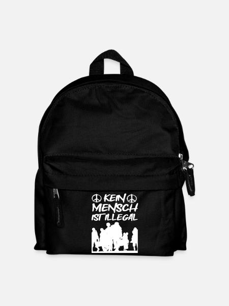 Kein Mensch ist Illegal - Kinder Rucksack - Schwarz