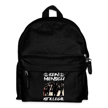 Kein Mensch ist Illegal - Kinder Rucksack - Schwarz - Vorne