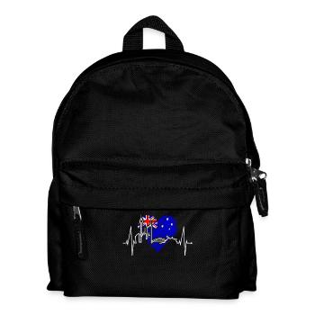 Sydney Skyline Heartbeat Australia Flag Heart - Kids' Backpack - black - Front