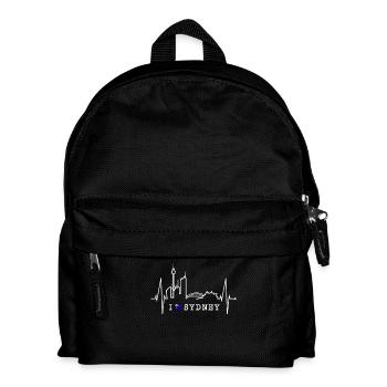 Sydney Skyline Heartbeat Australia Flag Heart - Kids' Backpack - black - Front