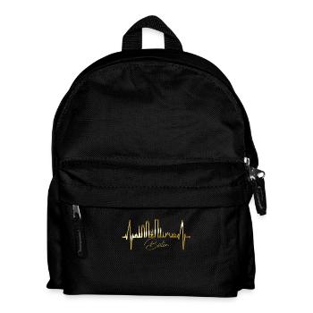 Boston Skyline Herzschlag USA Fan Herz Puls Liebe - Kinder Rucksack - Schwarz - Vorne