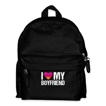 I Love My Boyfriend Heart My Boyfriend Vintage Bf - Kids' Backpack - black - Front