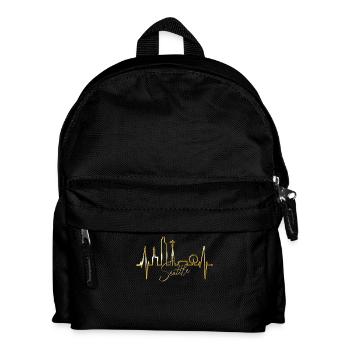 Seattle Skyline Heartbeat USA Fan Heart Pulse Love - Kids' Backpack - black - Front