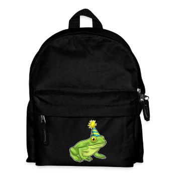 Frog Birthday Party Hat - Kids' Backpack - black - Front