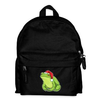 Frog Christmas Santa Hat - Kids' Backpack - black - Front