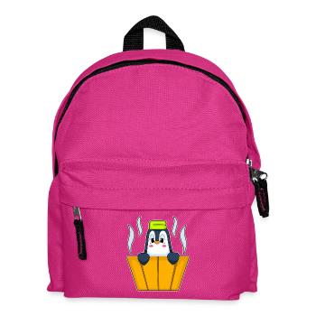 Pinguin Baden Badewanne - Kinder Rucksack - Fuchsia - Vorne