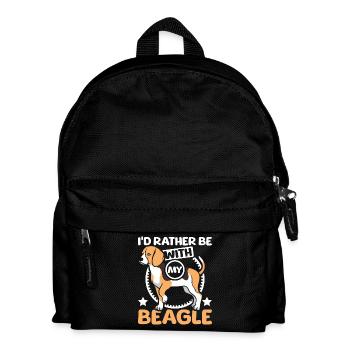 I'd rather be with my Beagle - Kids' Backpack - black - Front