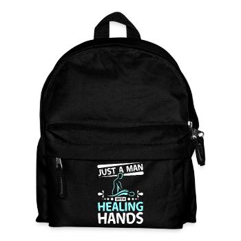 Just a man with healing hands Massage therapist - Kids' Backpack - black - Front