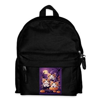 Trio von Kätzchen im Halloween-Stil - Kinder Rucksack - Schwarz - Vorne