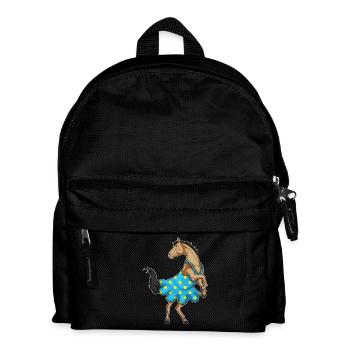 Pferd Polka Dots Kleid - Kinder Rucksack - Schwarz - Vorne