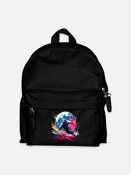 Astronaut Farbenfroh Mondläufer Astro Lauf - Kinder Rucksack - Schwarz