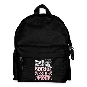 Mothers day world's greatest border collie mom - Kids' Backpack - black - Front