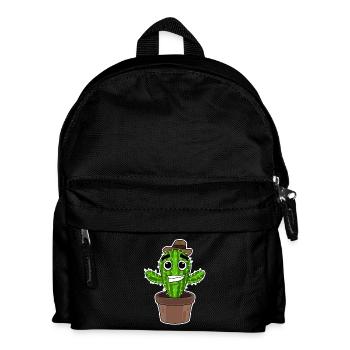 Kaktus Cowboy - Kinder Rucksack - Schwarz - Vorne