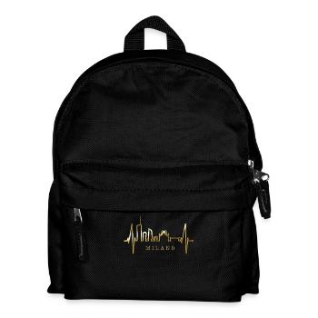 Milan Skyline Italy Heartbeat Fan Love Milano - Kids' Backpack - black - Front