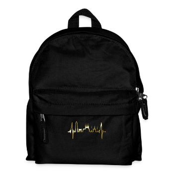 Barcelona Skyline Spain Heartbeat Fan Barcelona - Kids' Backpack - black - Front