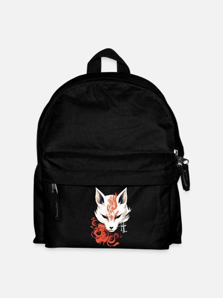 Fuchs Maske Kumiho Samurai Kitsune Japan Anime - Kinder Rucksack - Schwarz