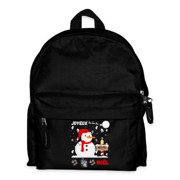 Joyeux Noël Bonhomme de Neige - Sac à dos Enfant - noir - Devant