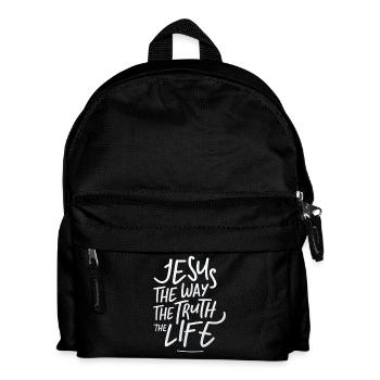 Jesus Weg Wahrheit Leben Schriftzug - Kinder Rucksack - Schwarz - Vorne