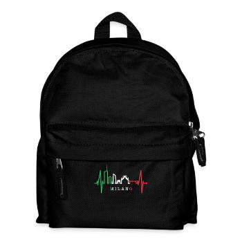 Milan Skyline Italy Heartbeat Fan Love Milano - Kids' Backpack - black - Front