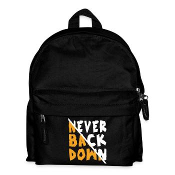 Never Back Down Design - Kinder Rucksack - Schwarz - Vorne