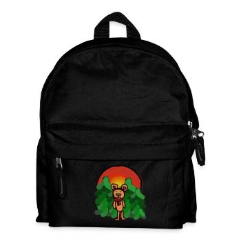 Waldbewohner Märchen Bär alleine Einsamkeit Wald - Kinder Rucksack - Schwarz - Vorne