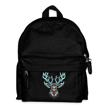 Rote Nase Rentier Hirschgeweih - Kinder Rucksack - Schwarz - Vorne