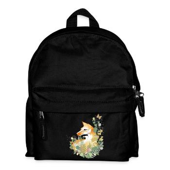 Von Hand gezeichneter schöner Fuchs in der Wiese - Kinder Rucksack - Schwarz - Vorne