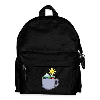 Berg Berge Gipfel Kaffee - Kinder Rucksack - Schwarz - Vorne