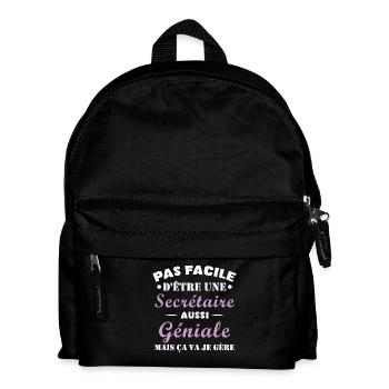 Secrétaire géniale cadeau drôle secrétaire - Sac à dos Enfant - noir - Devant