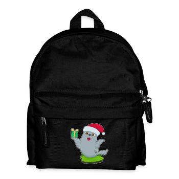 Seehund Weihnachten Paket - Kinder Rucksack - Schwarz - Vorne
