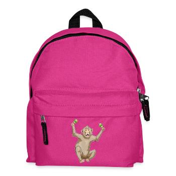 Monkey Musician Rattle Music - Kids' Backpack - fuchsia - Front