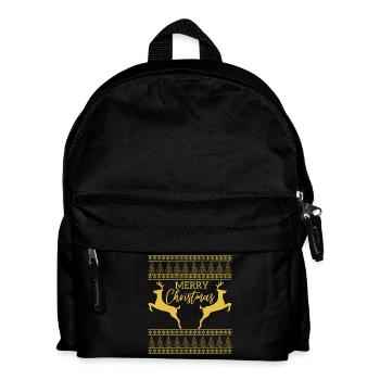 Frohe Weihnachten Rentier Weihnachten Schneeflocke - Kinder Rucksack - Schwarz - Vorne