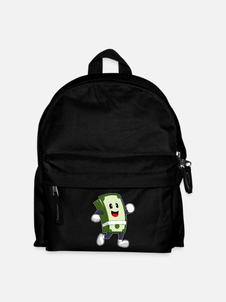 Geldschein Jogger Joggen Sport - Kinder Rucksack - Schwarz
