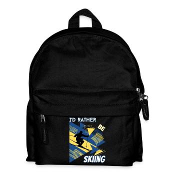 I'd Rather Ski - Ski Wintersportler Skifahrer - Kinder Rucksack - Schwarz - Vorne