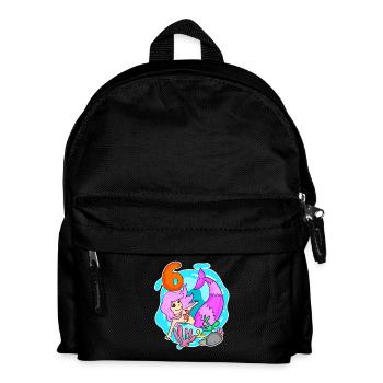 Fille - 6e anniversaire Sirène - Fille - Sac à dos Enfant - noir - Devant