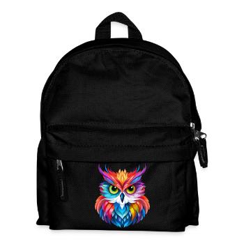 Eulen Design - Kinder Rucksack - Schwarz - Vorne
