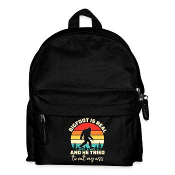 Bigfoot is Real and He Tried to Eat My - Kinder Rucksack - Schwarz - Vorne