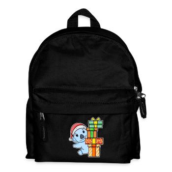 Koala mit Weihnachtsmütze und Weihnachtsgeschenk - Kinder Rucksack - Schwarz - Vorne