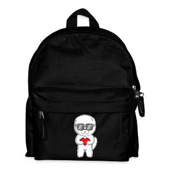 Dog with heart and glasses - Bichon Frise - Kids' Backpack - black - Front