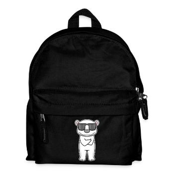 Eisbär mit Brille - Kinder Rucksack - Schwarz - Vorne