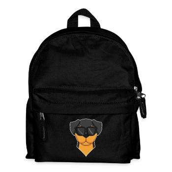 Rottweiler dog with glasses - cool dog - Kids' Backpack - black - Front