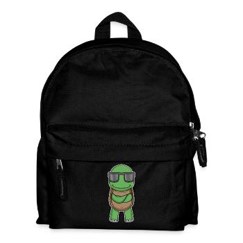 Schildkröte mit Brille - Kinder Rucksack - Schwarz - Vorne